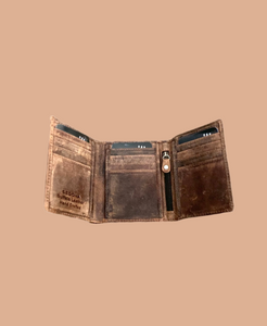 SEDONA® Buffalo Leather Trifold Wallet with Zippers