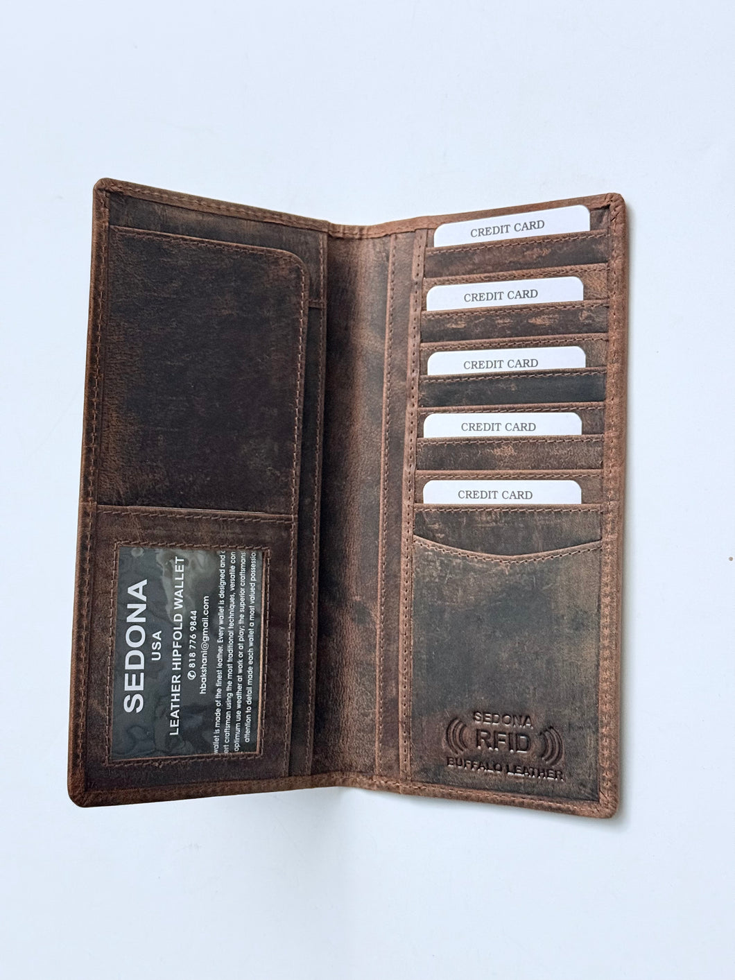 SEDONA® Men's Long Wallet-Vintage Buffalo Leather with RFID Protection